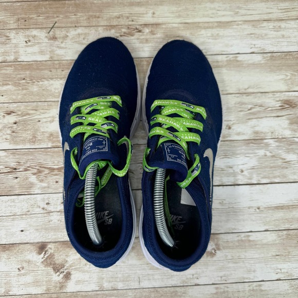Nike SB Air Max Janoski 2 Navy Blue Seahawks Skateboarding Sneakers Men's Size 9 - Picture 7 of 9